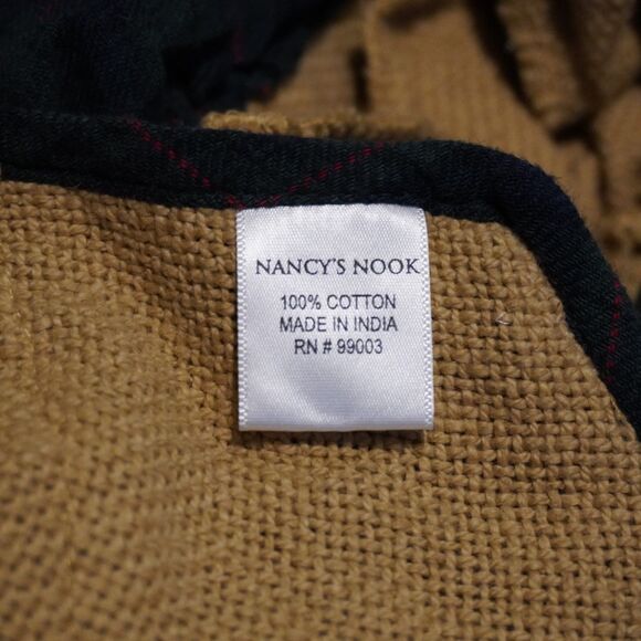 Nancy's Nook Burlap Green Plaid Ruffled Tree Skirt Extra Large Farmhouse cottage - Picture 5 of 5